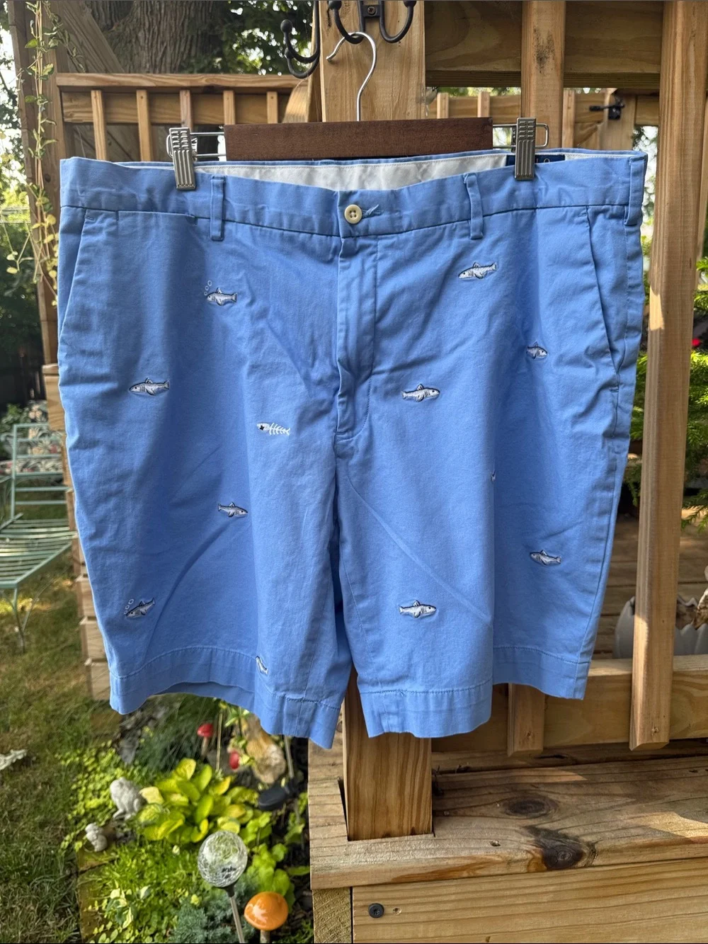 Polo by Ralph Lauren Light Blue Embroidered Fish Shorts